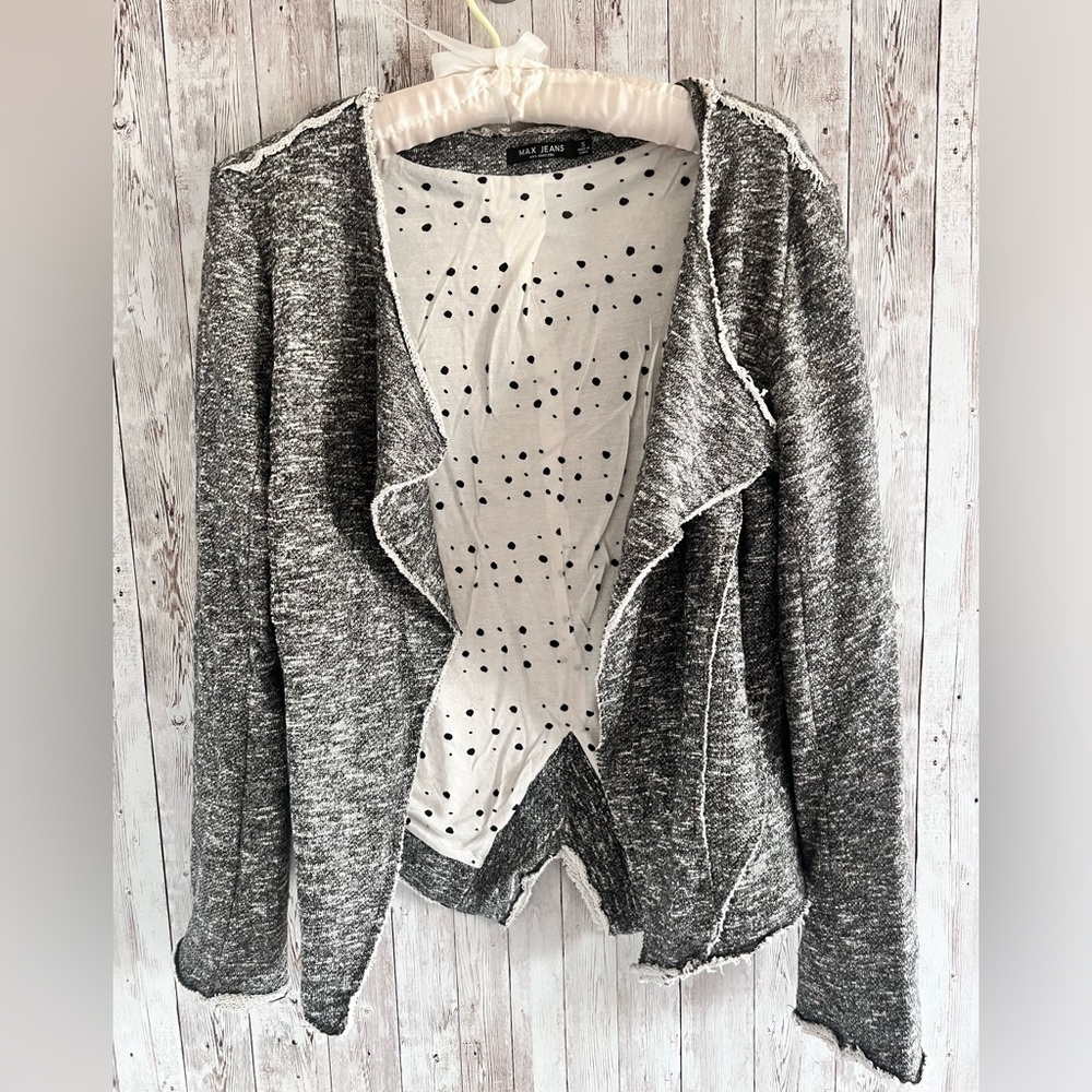 Max Jeans Open Front Sweatshirt Blazer Cardigan